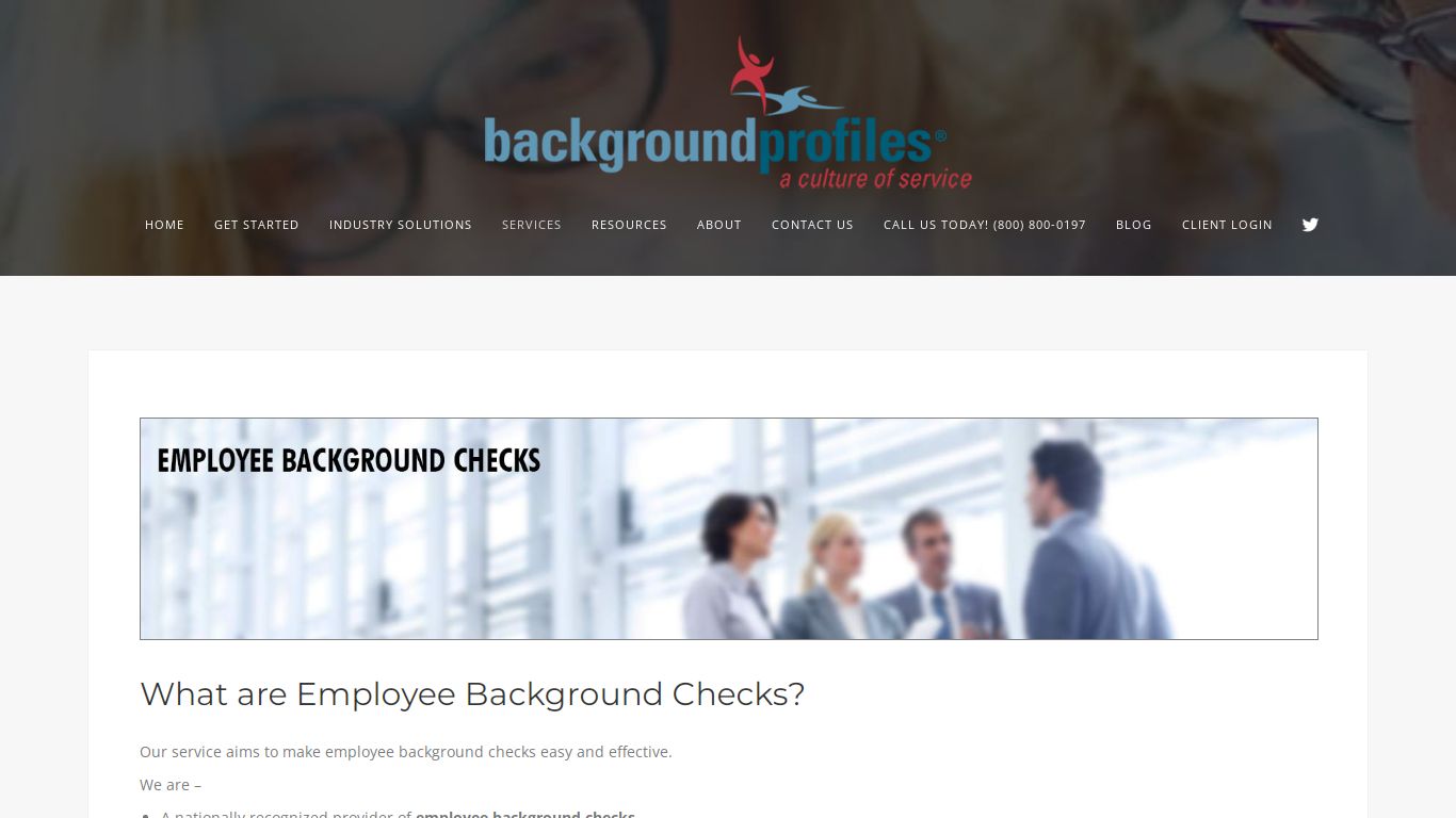 Employee Background Checks - Background Profiles