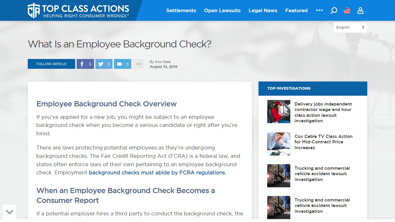 What Is an Employee Background Check? - Top Class Actions